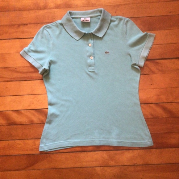 Lacoste women’s polo short turquoise SZ 40 - Picture 2 of 3